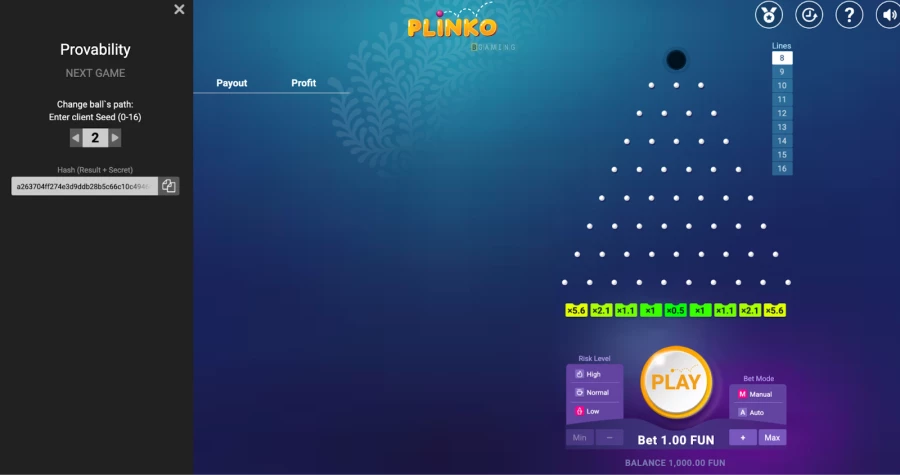 Juego Plinko